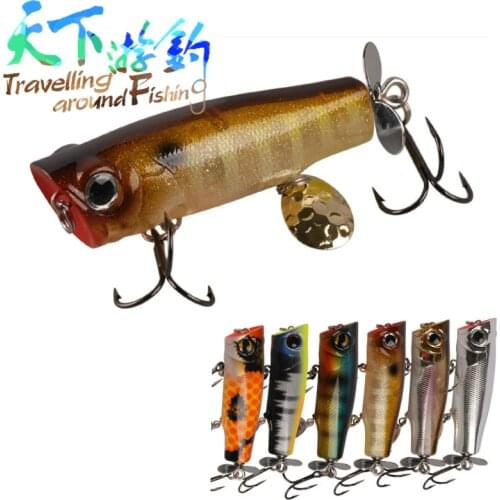 TAF Popper 70mm 12.2g Top Water Fishing Lure Iscas Artificiais Para Pesca Leurre Peche Brochet Wobbler Crankbaits Fishing Tackle