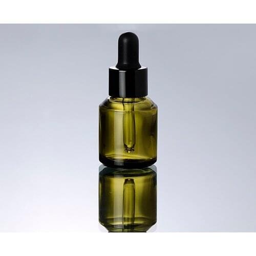 15ML green glass dropper bottle essence oil hyaluronic serum toner spot removal skin care cosmetic packing