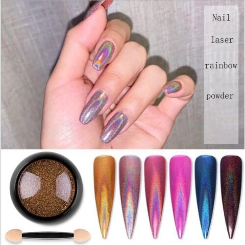 Nail Mirror Glitter Powder Color Nail Art UV Gel Polishing Chrome Flakes Pigment Dust Decorations Manicure 6 color