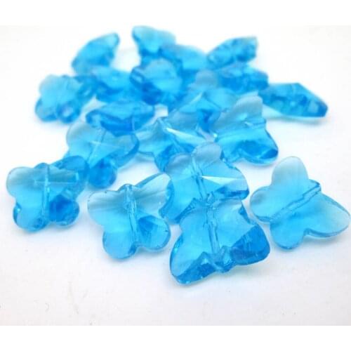 Garland Chakra Spectra 100 Sky blue Butterfly Chandelier Crystal Lamp Parts Octagon Beads Connectors 14mm M02099-3