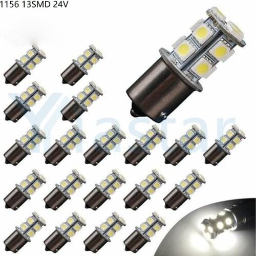 100pcs 24V 5050 13 SMD 1156 BA15S 1157 BAY15D LED Bulbs Auto Car Light Source Off Road Driving Brake Light Turn Signal LED light