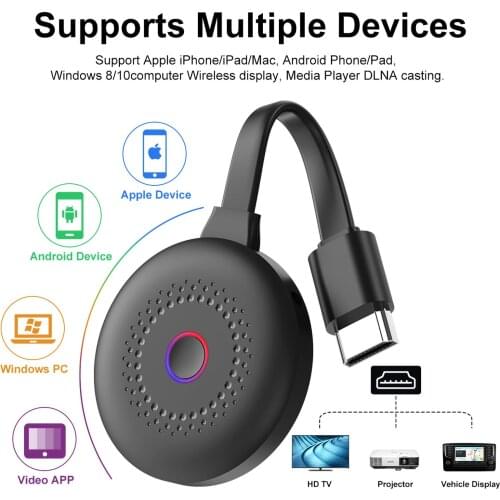 1080p WiFi Display Receiver HDMI-compatible WiFi Dongle with screen Mirroring mobile phone projection device for iOS Android