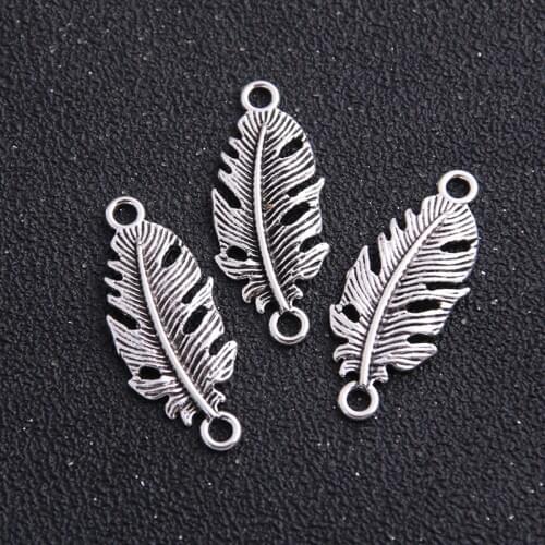 6pieces/lot 14*35mm Antique Metal Alloy Belt leaf Jewelry Connectors Charms for Bracelet Making