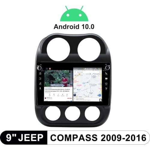 9 Inch Car Radio Player With GPS And Backup Camera Fast Boot DSP SPDIF Android 10.0 Car Stereo For Jeep Compass 2009-2016