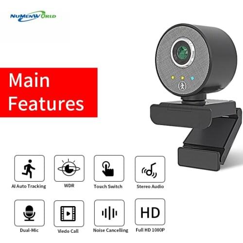AI Smart AUTO Tracking Livestream Webcam USB Camera Wide Angle For Laptop PC Online Teaching Live Broadcast Conference WebCamera