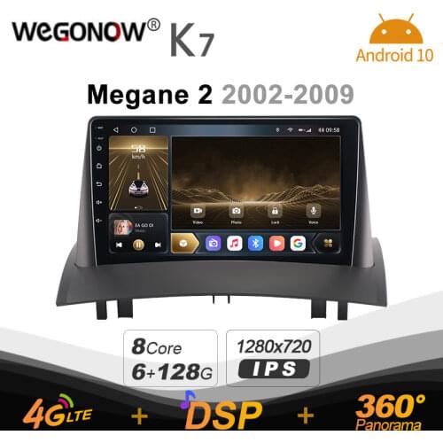 Ownice K7 6G+128G Car Radio for Renault Megane 2 2002 - 2009 android 10.0 BT 5.0 support Interior Atmosphere Lamp 360 4G LTE