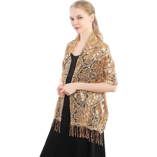 White Gold Black Sequin Evening Dress Shrugs For Women Bolero Tassel Party Shawls And Wraps Bridal Bridesmaid Wedding Cape