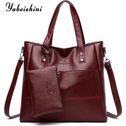 Retro Large Capacity Women Casual Tote Bags 2021 Female Handbag Shoulder Bag For Women Tote Ladies Vintage Leather Crossbody Bag