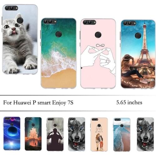 Case For Huawei P smart Enjoy 7S Cover Soft TPU Silicone Phone Cover For Huawei Enjoy 7s Painted Back Shells For Huawei P smart