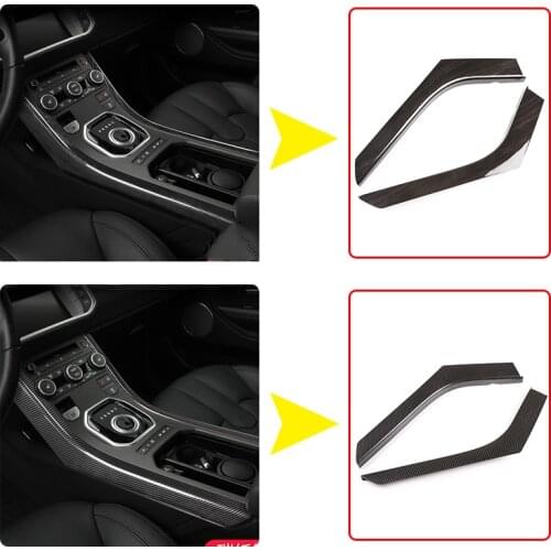 For Land Rover Range Rover Evoque 2012-2018 Carbon Fiber/Black Wood Grain Center Console Decoration Strips Trim Car Accessories