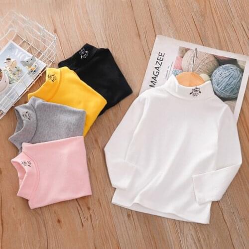 Childrens clothing boys and girls autumn and winter high-neck bottoming shirt baby long-sleeved T-shirt autumn childrens shirt