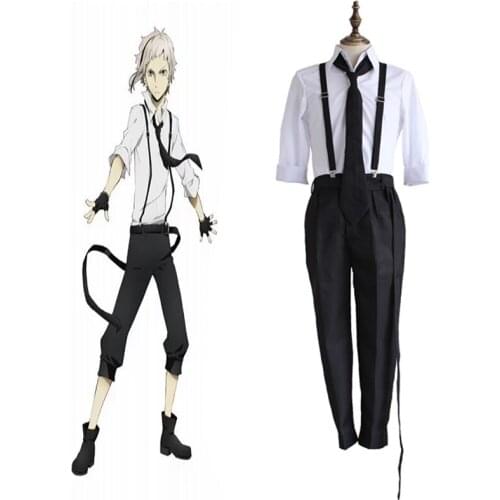 Hot Anime Bungo Stray Dogs Cosplay Costumes Nakajima Atsushi Uniform Cosplay Costumes Halloween Carnival Party Cosplay Costumes