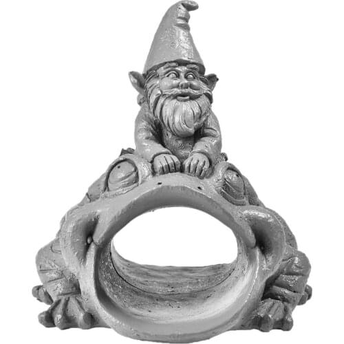 Innovative Pipe Gnome With Frog Downspout Extension Gutter Resin Dwarf Art Crafts Statue Decor Garden Home Decoration For Pipe