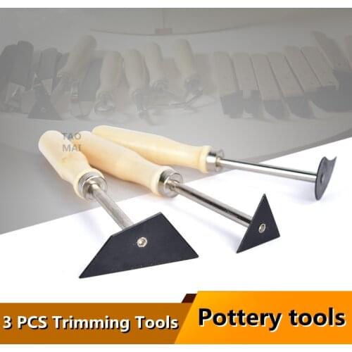 Pottery Trimming Knife Tool 3-piece Plaster/ceramic Trimming Tool Sculpture Carving Scraper Mold Trimming Knife Modeling Tool