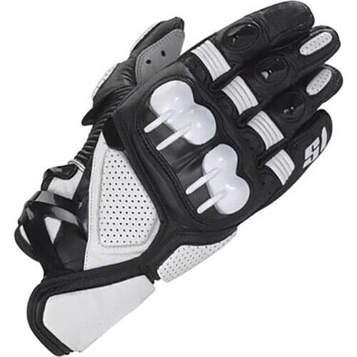S1 Racing Glove Motorcycle ATV Bike Off-road Street Moto Black White Leather Gloves