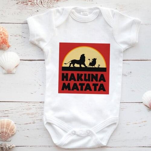 2021 Summer Newborn Baby Romper HAKUNA MATATA Letter Bodysuit Outfits Set Roupa 0-24 Months Clothing
