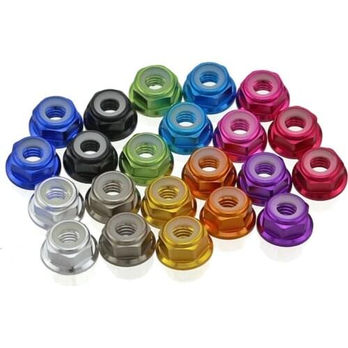 M5 Aluminum Motor Screw Nuts Nylon Insert Self Lock Flange nut CW/CCW for RC FPV Racing Drone 2205 2206 2207 Brushless Motor