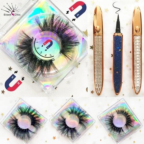 Magnetic Eyelashes Set Natural Faux Cils Lot Eyeliner False Eyelashes On Magnet Lashes Vendors WHolesale Mink Eyelashes In Bulk