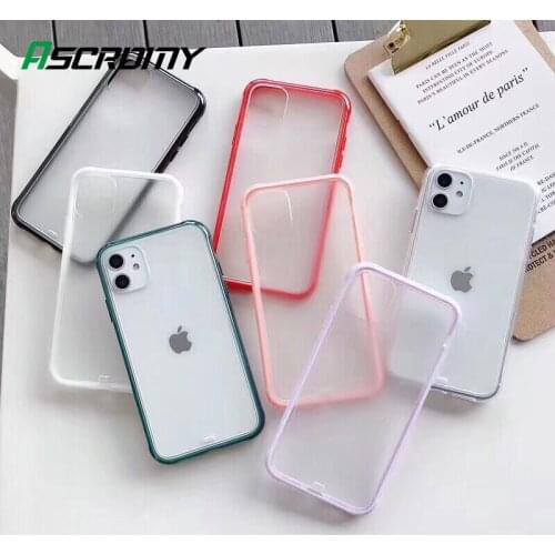 Matte Case For iPhone 11 Pro Max XS X XR 8 Plus 7 6 6S Candy Color Transparent Shockproof Silicone Bumper Cover Phone Accessory