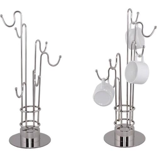 Stainless steel metal Cup display rack cup potting plant holder showing desktop stand cup holder rack furniture accessories