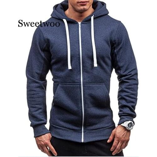 Mens Hoodies Fashion Mens Solid Color Sweatshirt Slim Jackets Mens Hoodie Hip Hop Hoodies Tracksuit Clothing