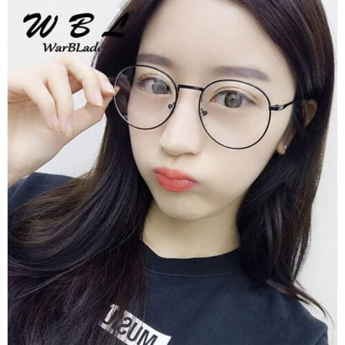 WarBLade Unisex Vintage Round Reading Glasses Metal Frame Retro College Style Eyeglass Clear Lens Eye Glasses Frames Hot