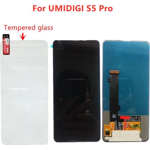 Original 6.39inch AMOLED Screen For UMIDIGI S5 Pro LCD Display + 19.5:9 Touch Screen Digitizer Assembly With Tempered Glass