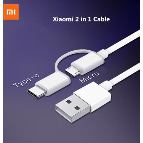 Original Xiaomi 2in1 Micro Usb Type c Cable Fast Charging line For Mi 9T 10 11 pro 10T Redmi 5 6 10x 9A 8A 9C 8T 7A 6A 5A 4X S2