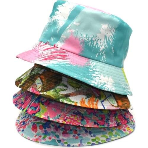 New Multicolor Printed Bucket Hat Two Side Reversible Spring Summer Women Man Casual Sun Hat Outdoor Travel Bobs Sun Protection