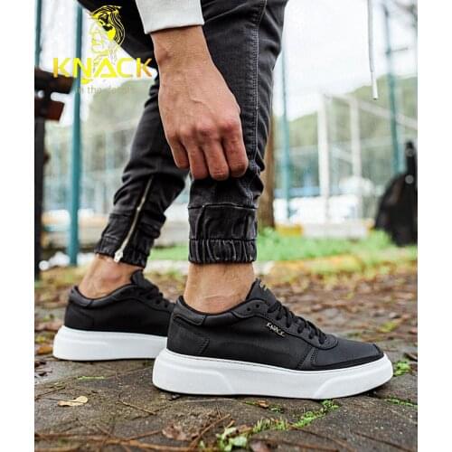 Knack High Sole Leather Casual Male Shoes Wedding Men 'S Sneakers Casual Flexible Breathable 2021 Fashion Design Sports Shoes