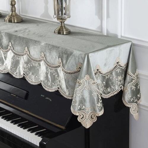 90x220cm Piano Cover With Lace Decoration Piano Cloth Dust Proof Cover Home Textile
