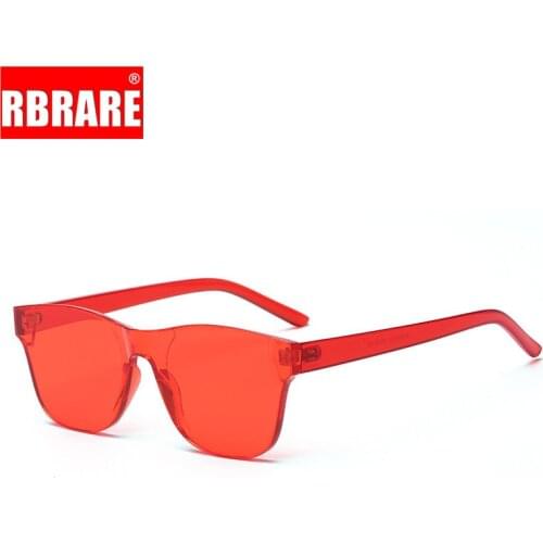 RBRARE Holiday Candy Color Sunglasses Women High Quality Rimless One-piece Sun Glasses Modis Transparent Street Beat Okulary