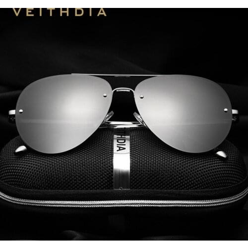 VEITHDIA Brand Rimless Fashion Unisex Sun Glasses Polarized Coating Mirror Sunglasses Oculos Male Eyewear For Men/Women 3811