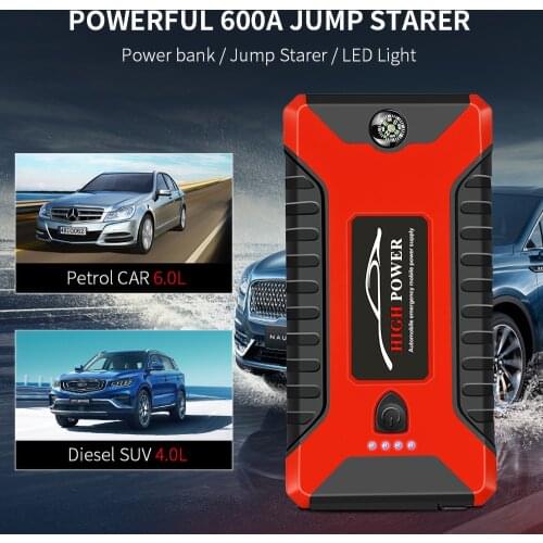 Universal Portable Car Jump Starter Power Bank 20000mA 600A 12V Output Portable Emergency Power Supply For Diesel gasoline Car