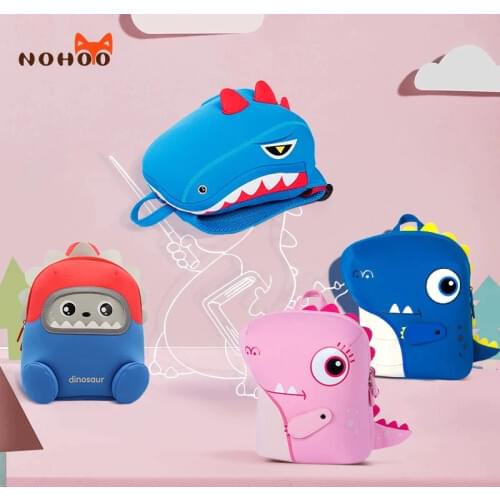 Nohoo Toddler Backpack Cute Waterproof kindergarten school bag for Boys 3D Cartoon Unicorn Dinosaur Children Bag 1-5 Years old