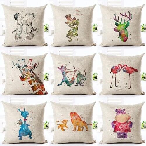 High Quality cartoon series style Cotton Linen Pillow cushion Home Decorative pillow Sofa pillow Car cushion cover