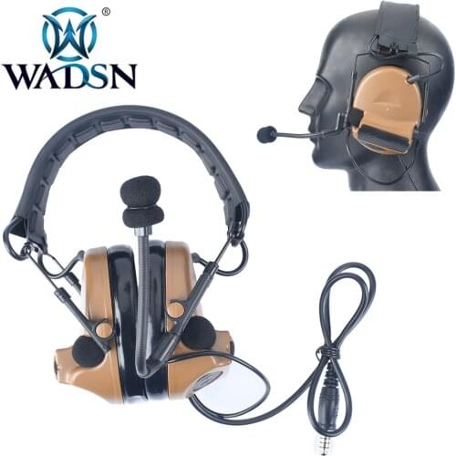 WADSN Comtac II Tactical Headphones For Airsoft No Noise Reduction Peltor Softair Headsets Fit Military Radio Aviation Earphones