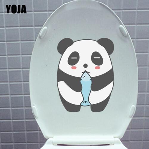 YOJA 18.7X22.9CM Cartoon Creative Animal Panda BedRoom Home Decor Wall Sticker Toilet Decal T3-1124
