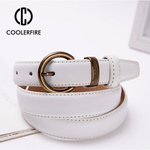Women Belts Genuine Leather Pin Buckle Belts for women Vintage for Jeans High Quality Designer Strap LD2109
