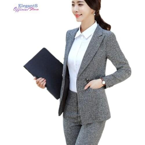 Women Suit Office Lady Work Pant Suits Female 2 Piece Pants Blazer Set Fashion Jacket Trousers Autumn Winter 2019 Plus Size 4XL