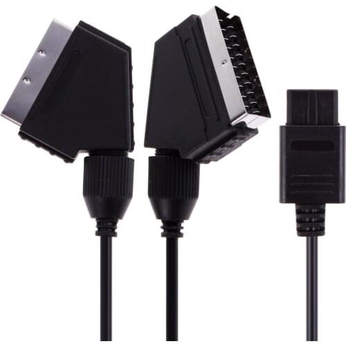 1.8m AV TV RGB Cable Euro Scart Plug Video Wire Stereo Audio Line For Nintendo SNES Gamecube N64 Console Game Accessories New