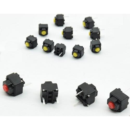 10pcs Mute button 6*6*7.3mm Silent switch wireless mouse wired mouse button micro switch yellow Push button switch red yellow