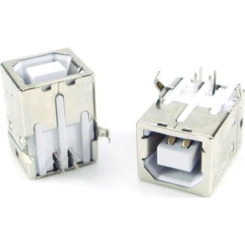 10pcs/lot USB Female Type-B Jack 4-Pin 90 Degree DIP Socket Connector