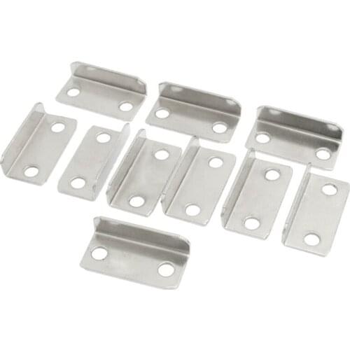 10 Pcs Home Office Silver Tone Metal Right Angle Drawer Lock Strike Plate