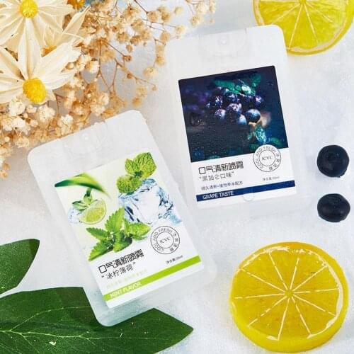20ml Ice Mint Blackcurrant Peach Flavor Fruity Breath Fruity Spray Fragrance Refreshing For Dating Bad Breathe Remove J8W9