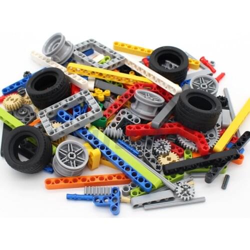 250g High-Tech Parts Variety Cross Axle Gear Liftarm Thick Pin Bush Wheel Bricks Set MOC Bulk Accessory Building Blocks DIY Toys