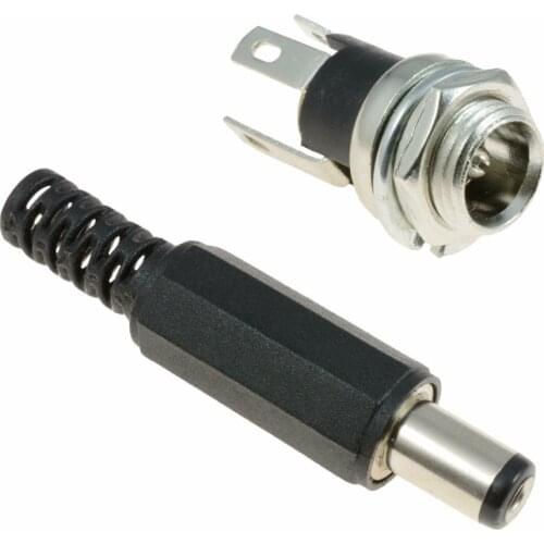 8set 5.5mm x 2.1mm DC Power( female Socket + male plug) Panel Mount Connector