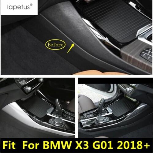 Lapetus Accessories For BMW X3 G01 2018 - 2021 Middle Inside Stalls Gear Shift Gearshift Box Panel Molding Cover Kit Trim / ABS