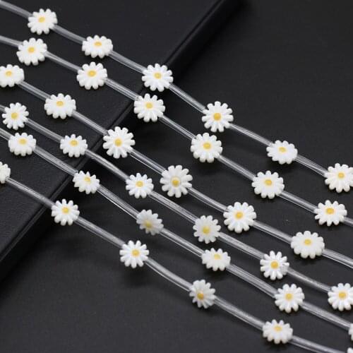 Fine Natural Pearl Shell Sun Flower Beads White Freshwater Shell Spacer Bead for Jewelry Making DIY Necklace Bracelet Gifts