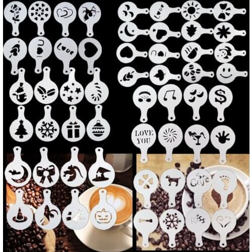 Coffee Printing Mold Christmas Drawing Mold Cappuccino Mold Fancy Cake Stencils Powdered Sugar Coffee Printing Assembly Tools